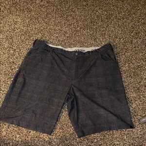 adidas Men’s Dark Gray Flat-Front Shorts